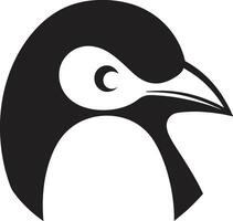 Elegant Penguin Song A Timeless Ode in Noir Majestic Melody Black Penguin Icons Serene Emblem vector