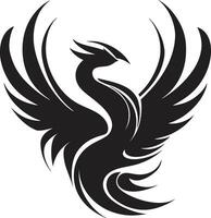 Mythical Bird Logo Design Rebirth of the Black Phoenix vector