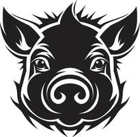 Shadowed Piggy Symbolism Artistic Piglet Badge vector