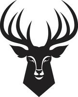 Monochromatic Magic Deer Emblem in Blacks Intricacy The Art of the Wild Black Vector Deer Icons Serenity
