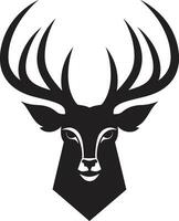 Monochromatic Magic Deer Emblem in Blacks Intricacy The Art of the Wild Black Vector Deer Icons Serenity