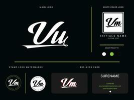 Luxury Apparel Vu Fashion Logo Letter, Initial VU Logo Branding Design For Clothing Business vector