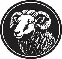 Vector Flock Badge Onyx Ovine Opulence Inky Black Sheep Design Modern Logo