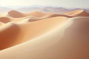 Desierto dunas en blanco antecedentes. generativo ai. foto