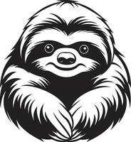 Sculpted Zenful Insignia Midnight Monochrome Marvel Elegant Sloth Emblem Ebon Zenfulness vector