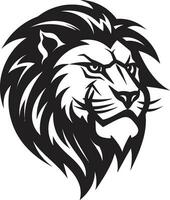Ink Black Intrigue Lion Icon in Black Ferocious Legacy Vector Lion Logo
