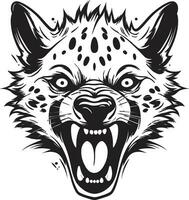 Geometric Ferocity of the Hyena Simplicity of the Hyena in Shadows Monochrome Majesty vector