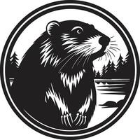 Beaver Monarchy Seal Elegant Black Honey Bee Emblem vector