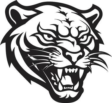 Minimalistic Power of the Roaring Predator Vectorized Emblems Eyes of Stalking and Power vector