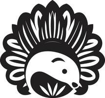 Scurrying with Style Modern Hedgehog Icon Elegant Guardian in Darkness Hedgehog Logo Design vector