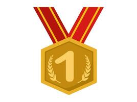 1st Place Gol Medal Illustration vector