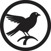 Sparrows Song Midnight Marvel Melody Elegant Black Emblem Iconic Charm vector