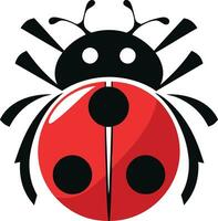 Delightful Details Abstract Ladybug Design Simplicity Refined Black Ladybug Symbol vector