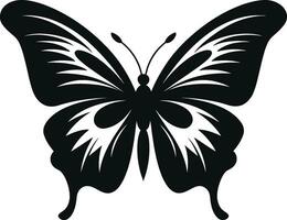 monocromo belleza mariposa icono en negro el Arte de sencillez negro mariposa logo vector