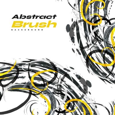 Black, Yellow and Grey Brush Background with Halftone Effect. Sport Background with Grunge Style. Scratch and Texture Elements For Design