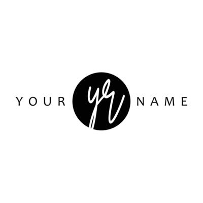 YR Initial Handwriting In Circle Frame Template Design