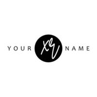 XR Initial Handwriting In Circle Frame Template Design vector