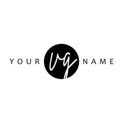 VG Initial Handwriting In Circle Frame Template Design