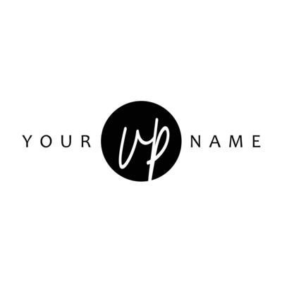 VP Initial Handwriting In Circle Frame Template Design
