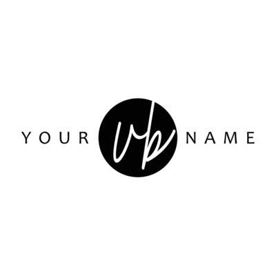 VB Initial Handwriting In Circle Frame Template Design