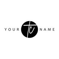 TC Initial Handwriting In Circle Frame Template Design vector