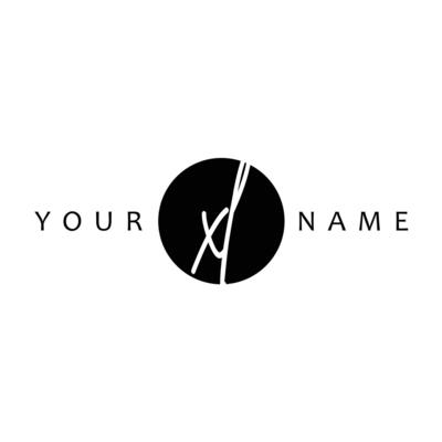 XL Initial Handwriting In Circle Frame Template Design