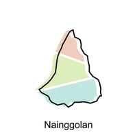 mapa ciudad de nainggolán provincia de norte Sumatra vector diseño. abstracto, diseños concepto, logo diseño modelo