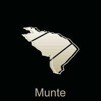 mapa ciudad de munte provincia de norte Sumatra vector diseño. abstracto, diseños concepto, logo diseño modelo