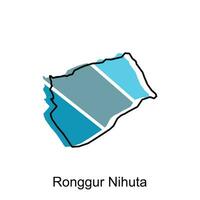 High detailed vector map of Ronggur Nihuta City modern outline, Logo Vector Design. Abstract, designs concept, logo, logotype element for template.