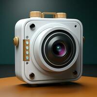 camera in white box icon for social networks. generative ai photo