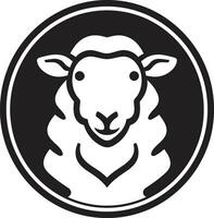 Majestic Black Flock Vector Logo Design Ebon Excellence Sheep Vector Symbol