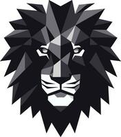 Hunting Majesty Lion Icon Emblem Roaring King Black Vector Lion Icon