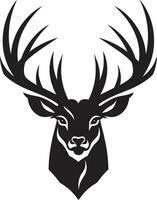 Serenade of the Stags in Noir Black Vector Emblem Symphony of Elegance Deer Icon in the Wild