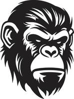 Strength and Grace Black Vector Wildlife Icon Ape Majesty The Essence of Nature