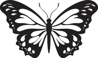 Sculpted Delight Butterfly Symbol in Noir Black Butterfly in Shadows A Timeless Design vector