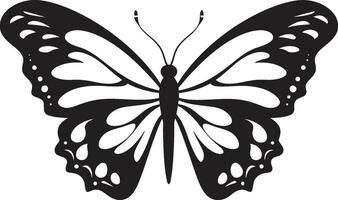 esculpido deleite mariposa símbolo en noir negro mariposa en oscuridad un eterno diseño vector