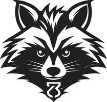 Modern Raccoon Silhouette Logo Bold Black Raccoon Vector Icon