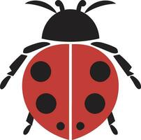 Intricate Precision The Ladybugs Geometric Badge Majestic Delight The Sleek Ladybug Insignia in Shadows vector