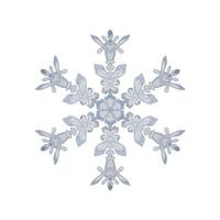 Hand drawn watercolor blue and silver snowflakes, water ice crystal frozen in winter. Illustration, single object isolated on white background. Design for holiday poster, print, website, card, booklet vector