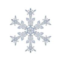 Hand drawn watercolor blue and silver snowflakes, water ice crystal frozen in winter. Illustration, single object isolated on white background. Design for holiday poster, print, website, card, booklet vector