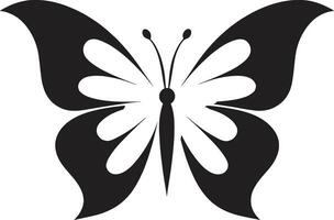 agraciado aleteo en noir mariposa icono mariposa en oscuridad negro vector diseño