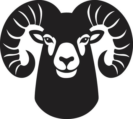 Elegant Black Flock Logo Vision Shadowy Sheep Icon Vector Elegance