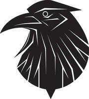 Intricate Bird Badge Design Stylish Raven Icon of Distinction vector