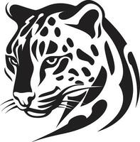 Ocelot Obsession Black Logo Icon Shadowed Stare Ocelot Icon in Ebony vector