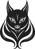 Geometric Grace Cat Icon Stealthy Panther Bold Insignia vector