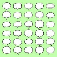 Set of conversation frames in line style. Speech bubble speak. White background. isolated. Vector stock illustration.