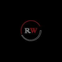 rw creativo moderno letras logo diseño modelo vector