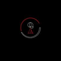 QA creative modern letters logo design template vector