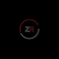 ZR creative modern letters logo design template vector