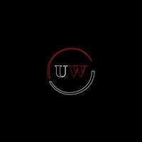 uw creativo moderno letras logo diseño modelo vector